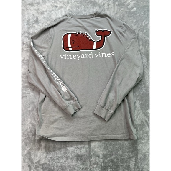 Vineyard Vines Other - Vineyard Vines Football Long Sleeve T-Shirt Mens Large Grey Whale Logo Preppy
